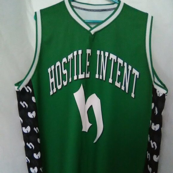 Men's Sleeveless Sport Shirt Jersey  Hostile Intent Color Green/Black Si… - Picture 1 of 5